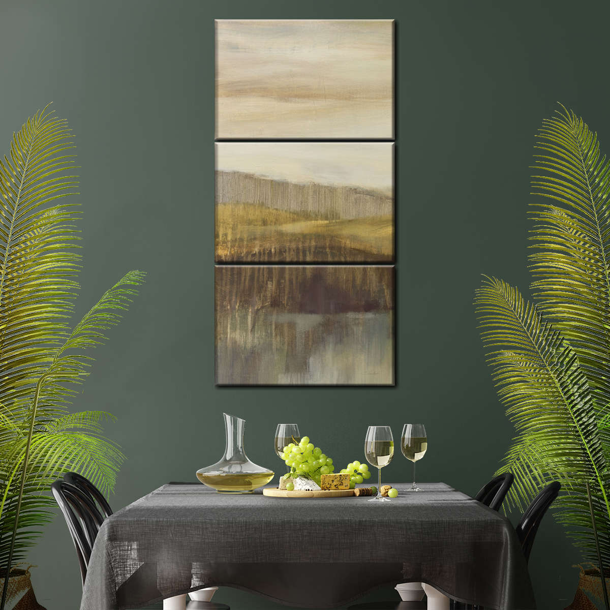 Hills By The River Triptych I Wall Art