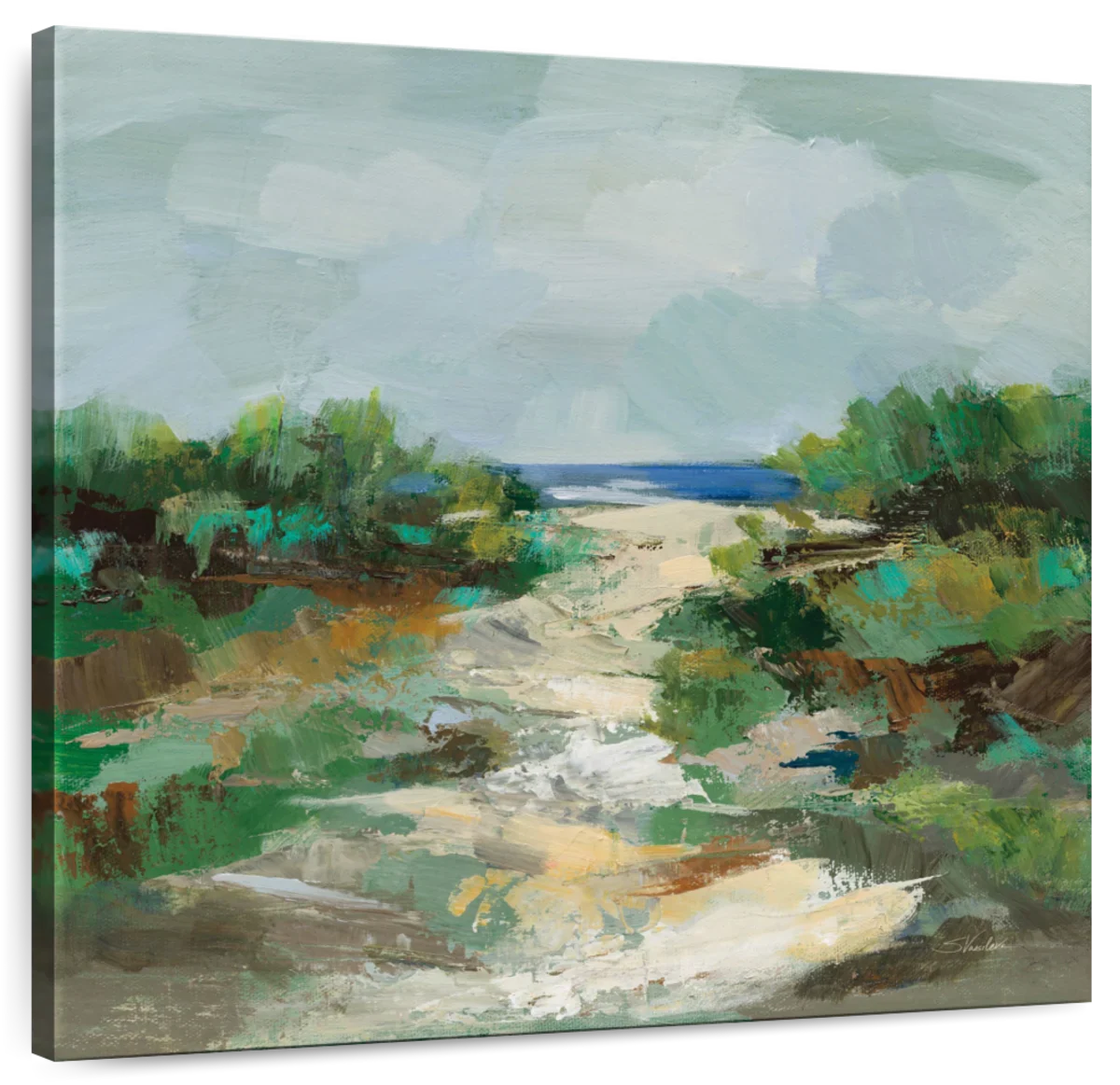 Abstract Grassy Beach Wall Art