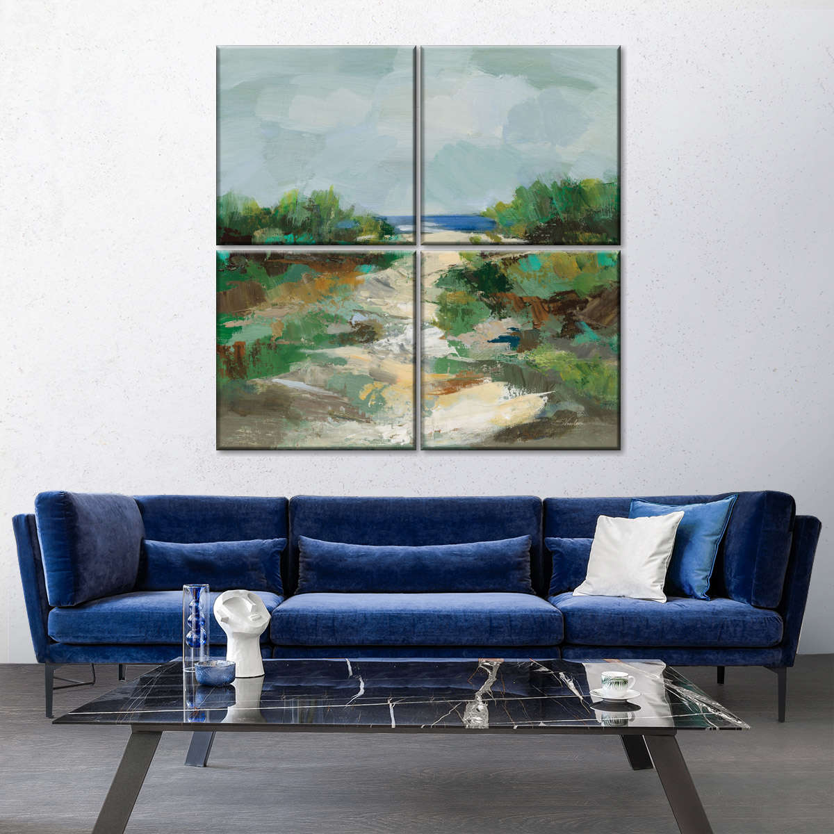 Abstract Grassy Beach Wall Art