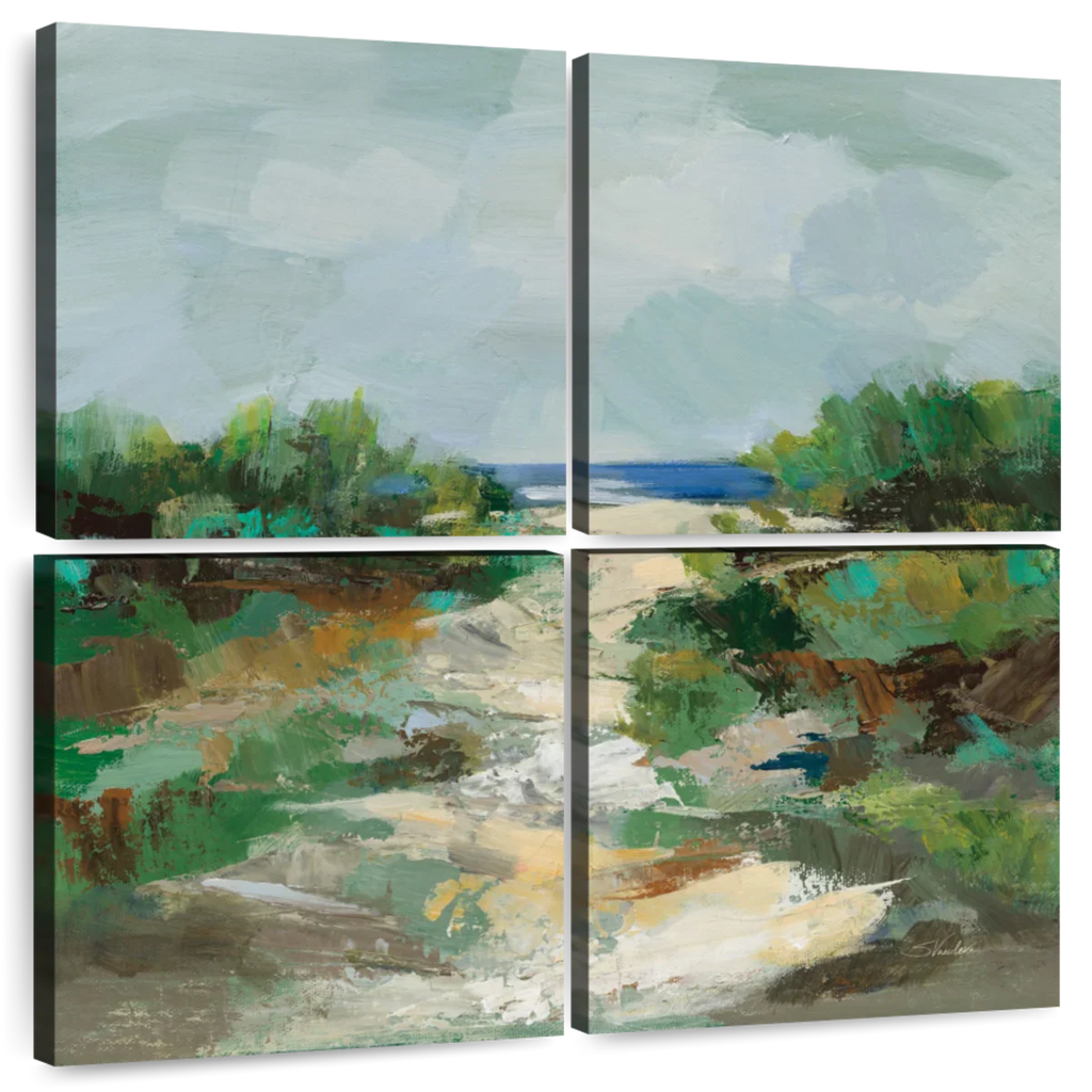 Abstract Grassy Beach Wall Art
