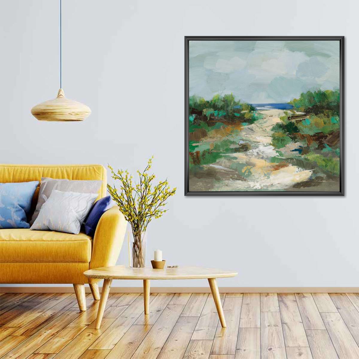 Abstract Grassy Beach Wall Art