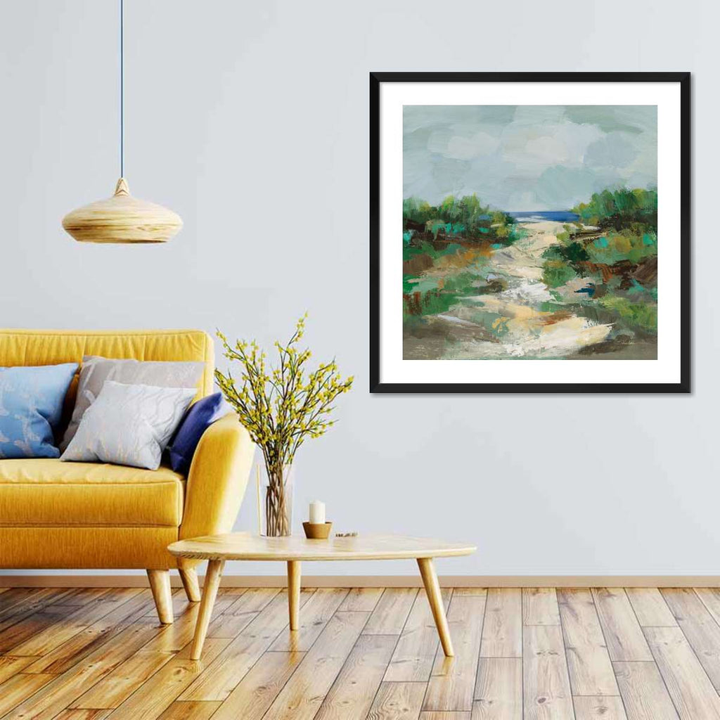 Abstract Grassy Beach Wall Art