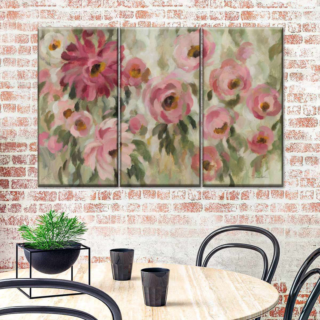 Pink And Sage Garden Wall Art