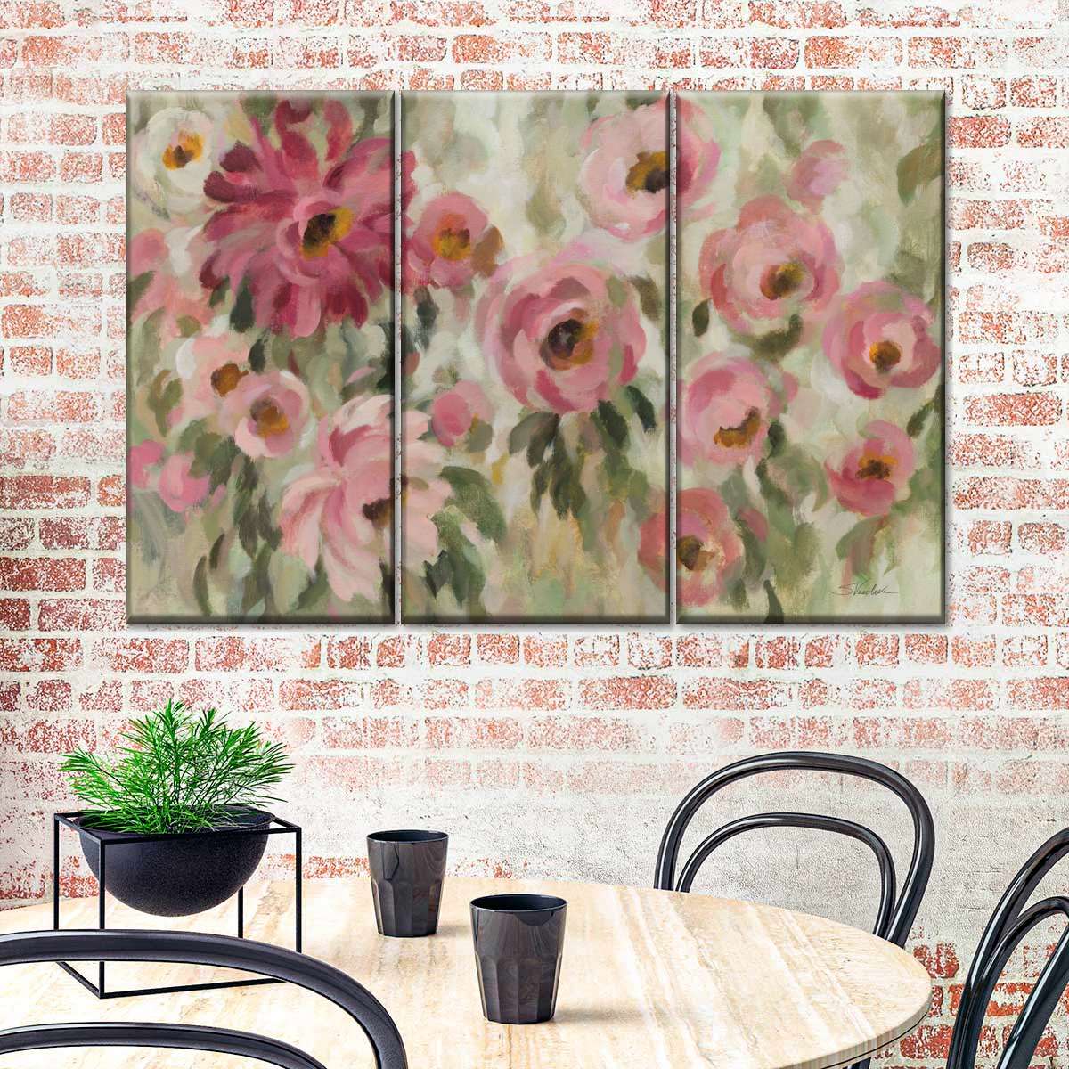 Pink And Sage Garden Wall Art