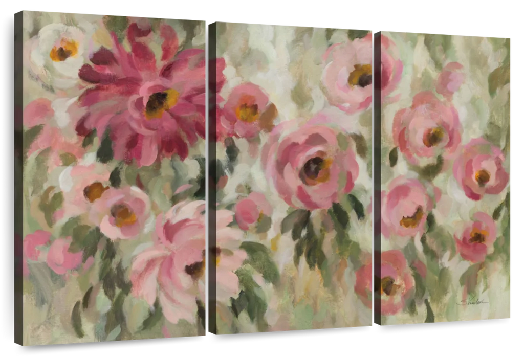 Pink And Sage Garden Wall Art