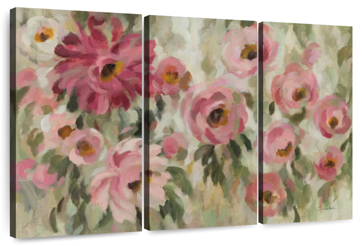 Pink And Sage Garden Wall Art