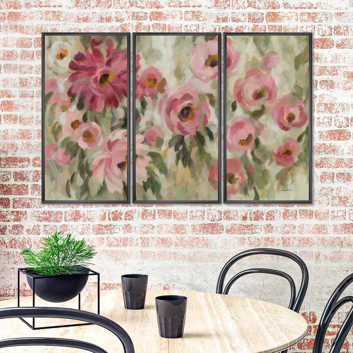 Pink And Sage Garden Wall Art