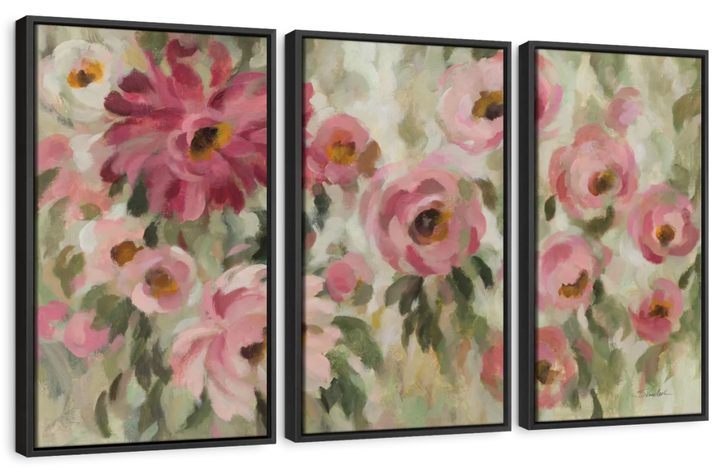 Pink And Sage Garden Wall Art