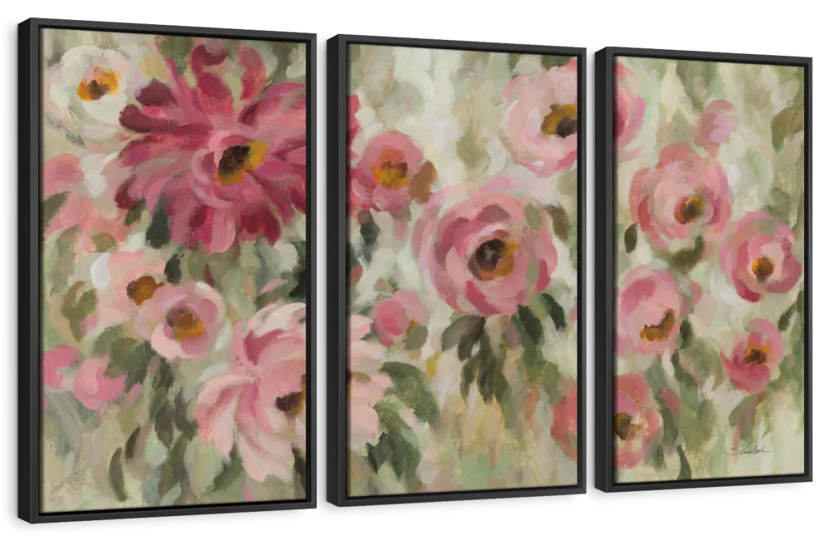 Pink And Sage Garden Wall Art