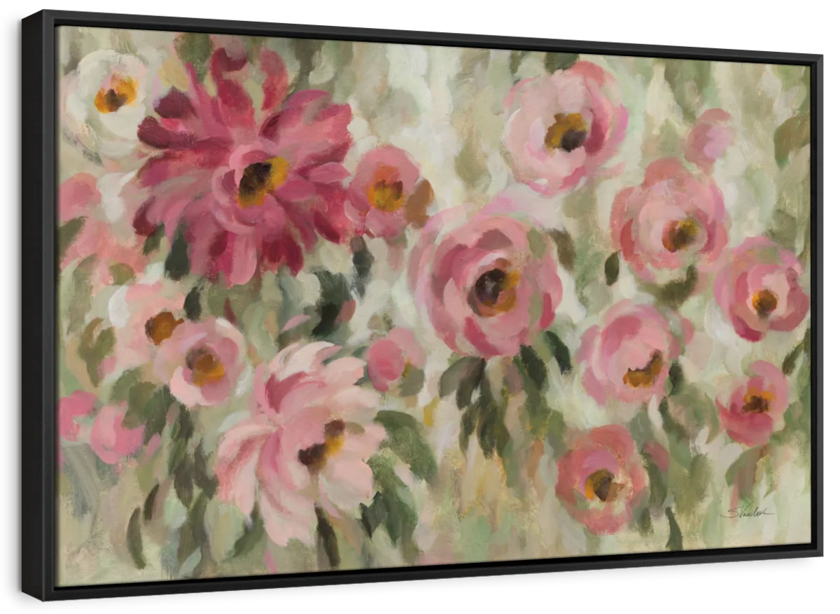 Pink And Sage Garden Wall Art