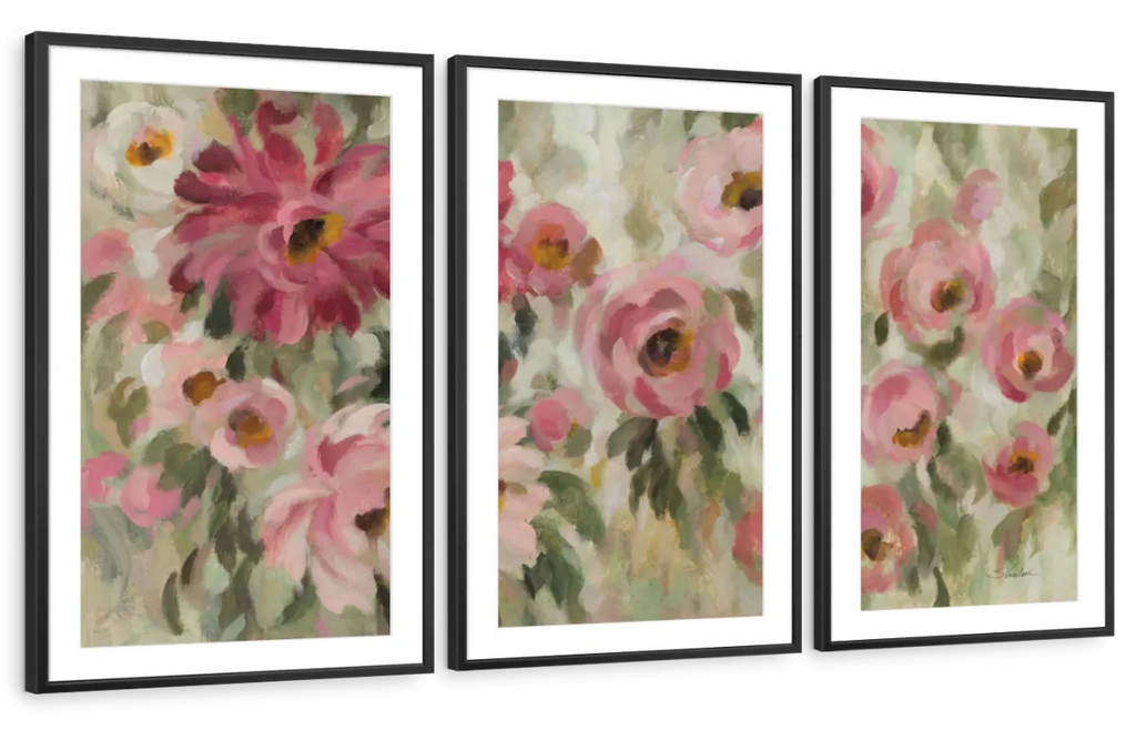 Pink And Sage Garden Wall Art