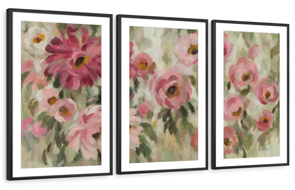 Pink And Sage Garden Wall Art