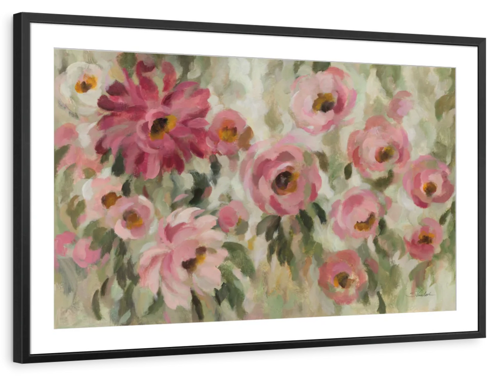 Pink And Sage Garden Wall Art