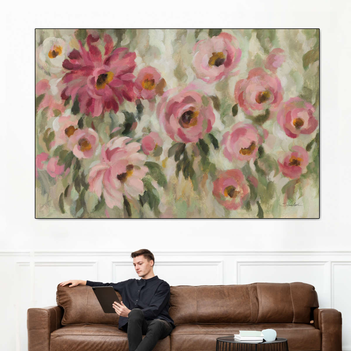 Pink And Sage Garden Wall Art