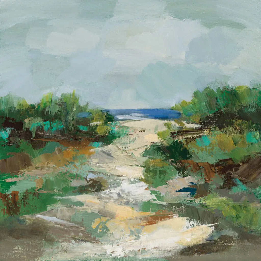 Abstract Grassy Beach Wall Art