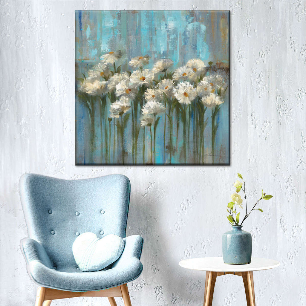Daisies By The Lake Square V2 Wall Art