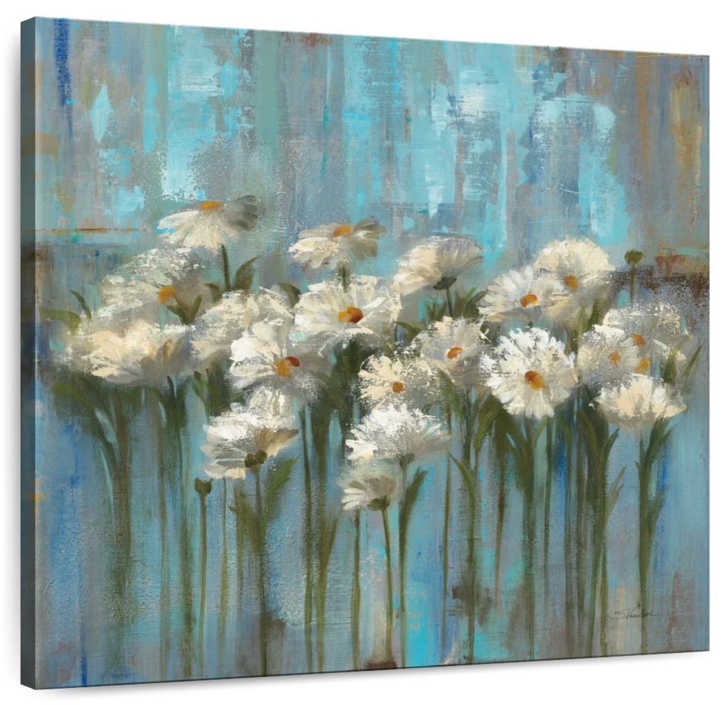 Daisies By The Lake Square V2 Wall Art
