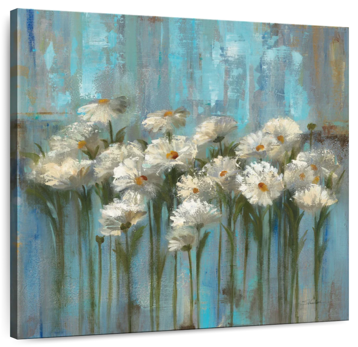 Daisies By The Lake Square V2 Wall Art