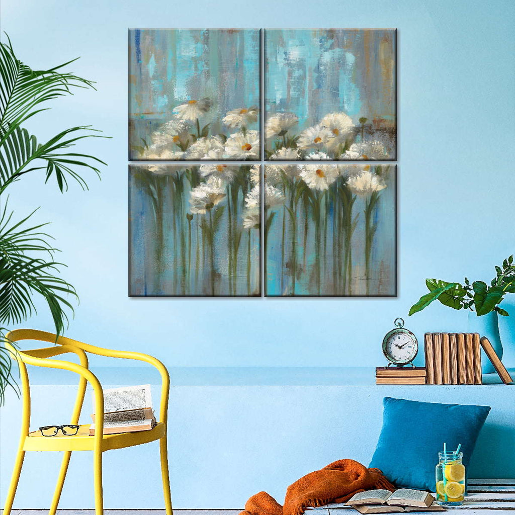 Daisies By The Lake Square V2 Wall Art