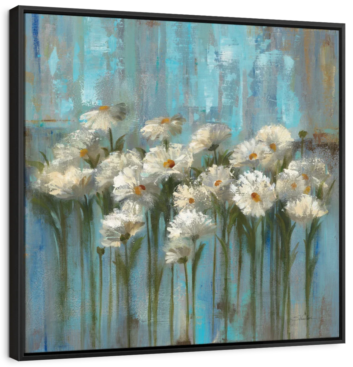 Daisies By The Lake Square V2 Wall Art