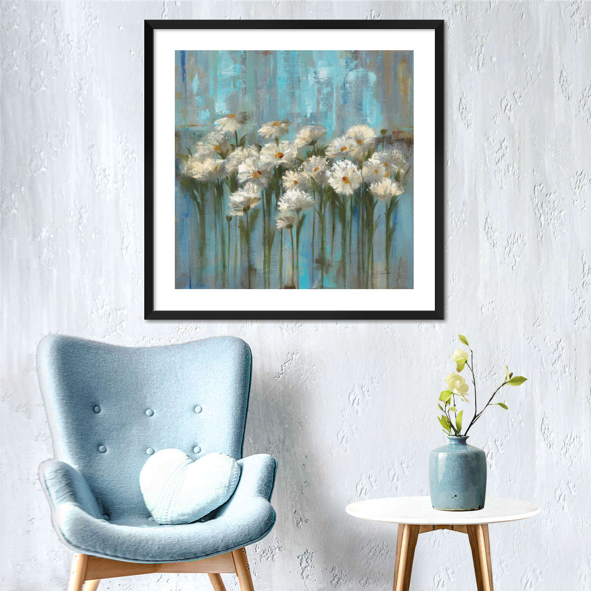 Daisies By The Lake Square V2 Wall Art