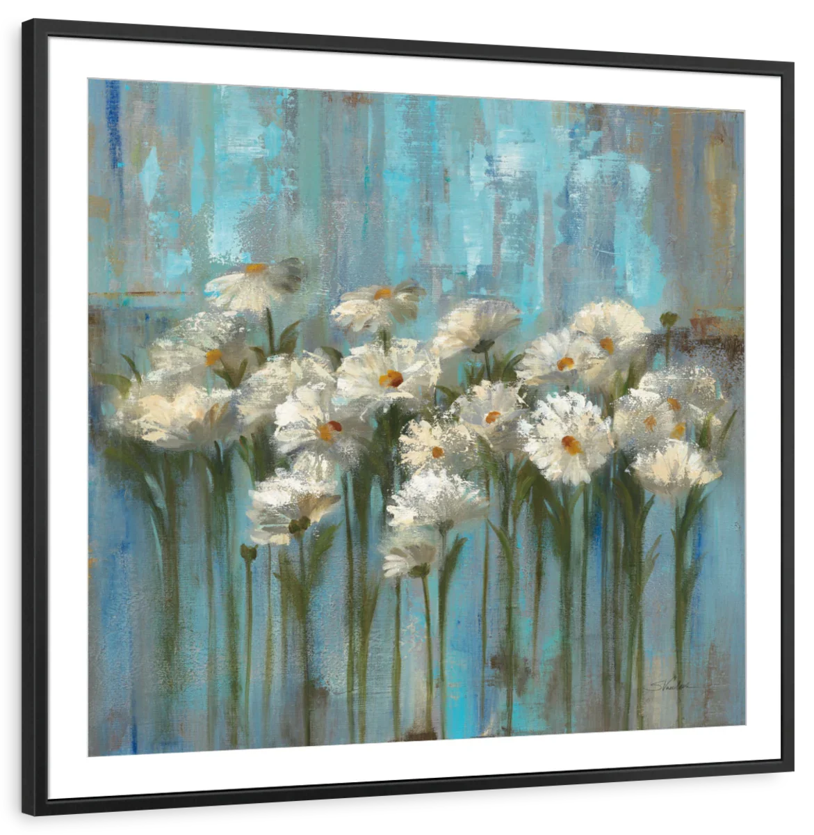 Daisies By The Lake Square V2 Wall Art