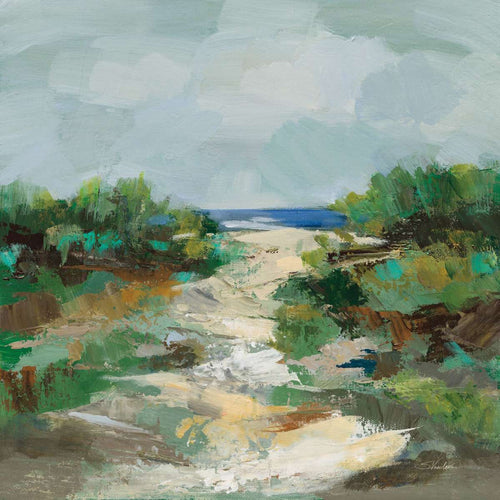 Abstract Grassy Beach Wall Art
