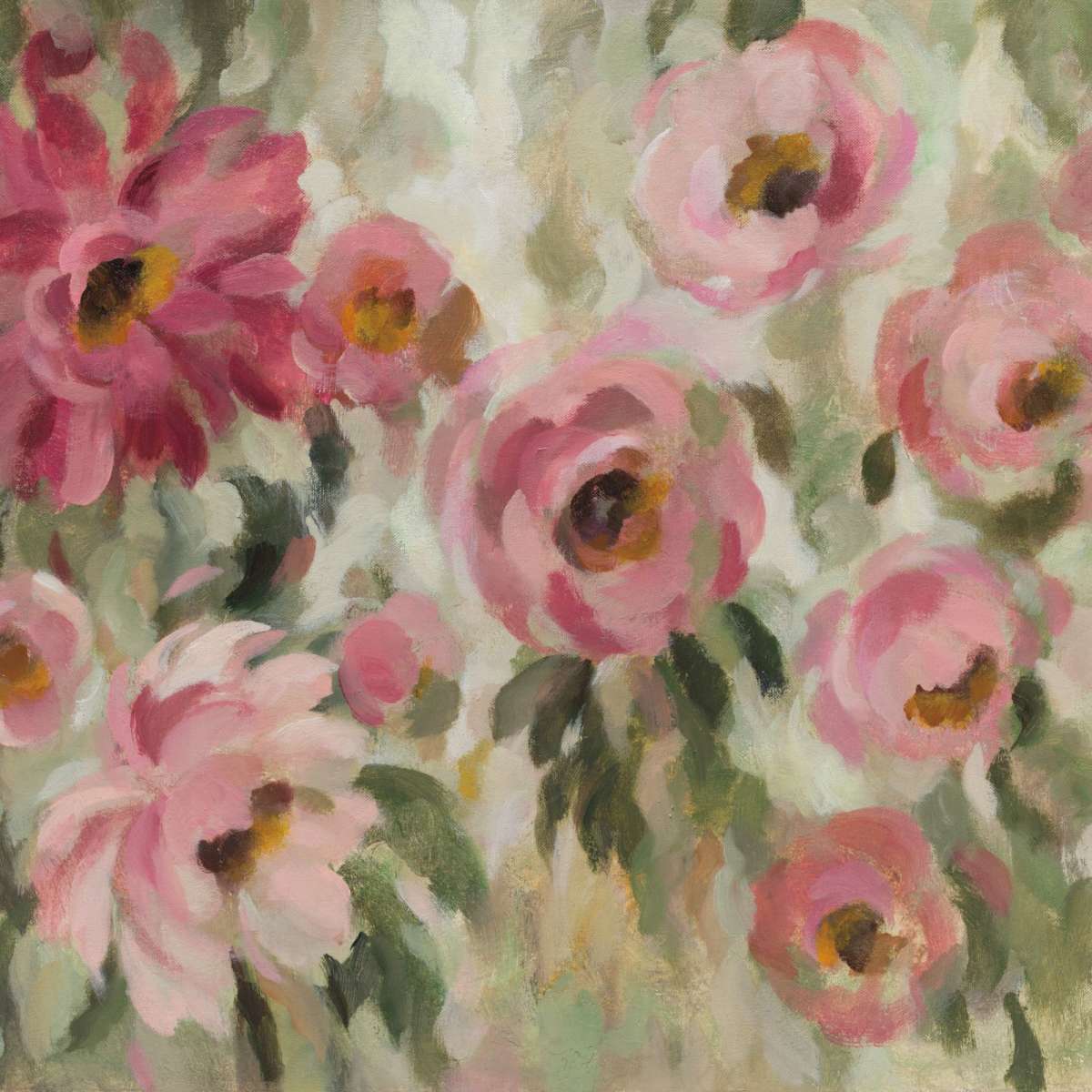 Pink And Sage Garden Wall Art
