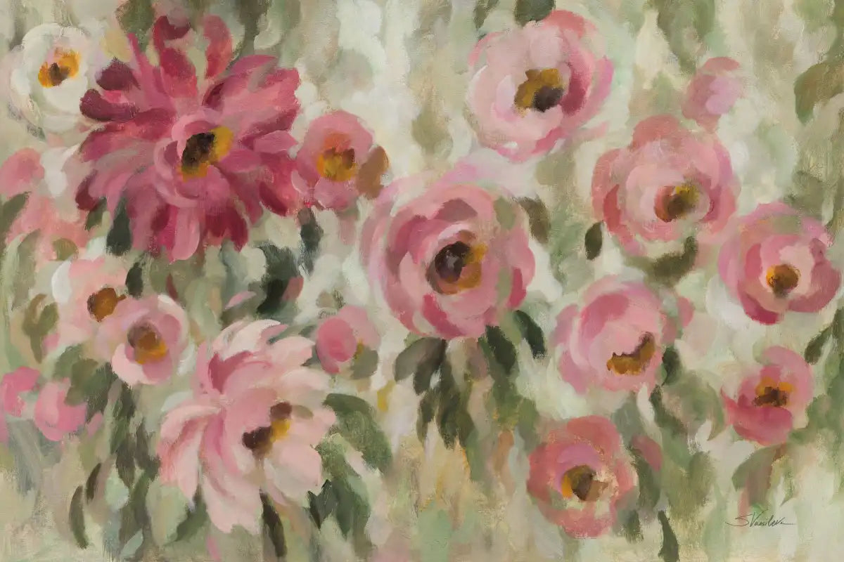 Pink And Sage Garden Wall Art
