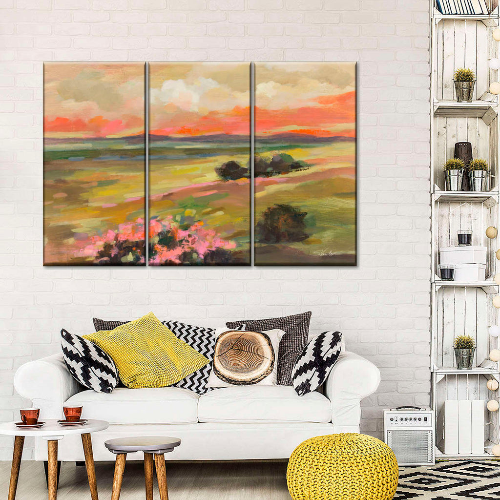 Valley View At Sunset Wall Art