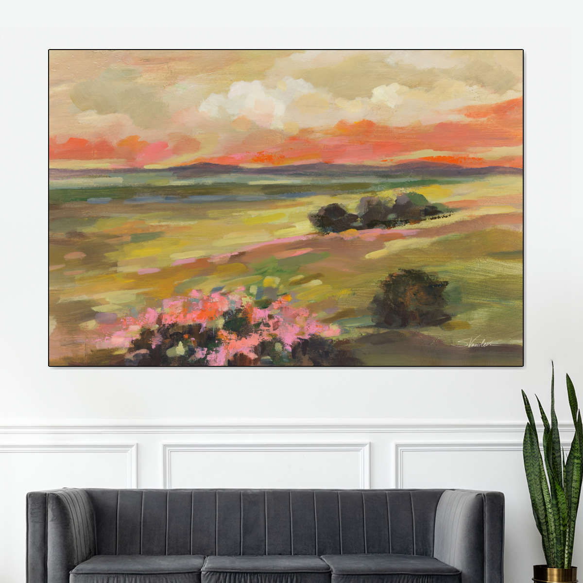 Valley View At Sunset Wall Art