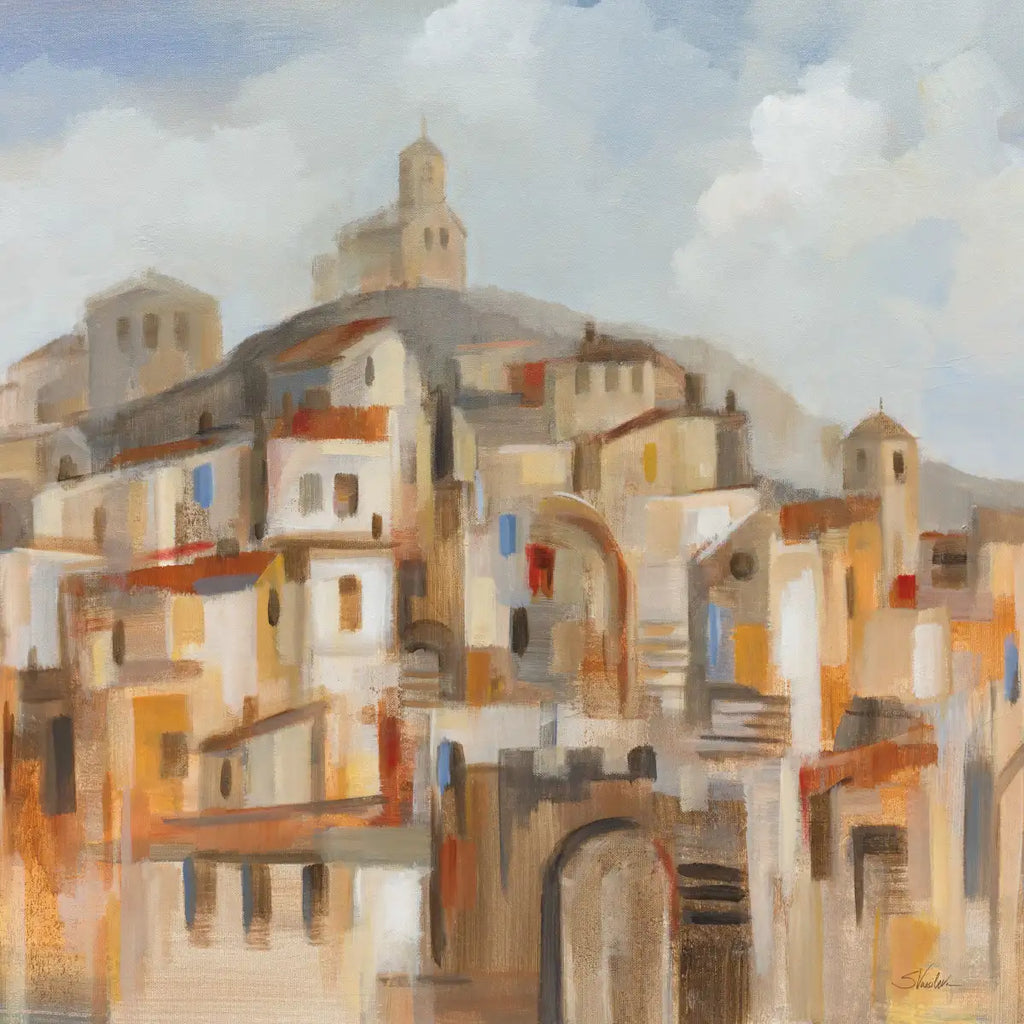 Town On The Hill Sq Wall Art