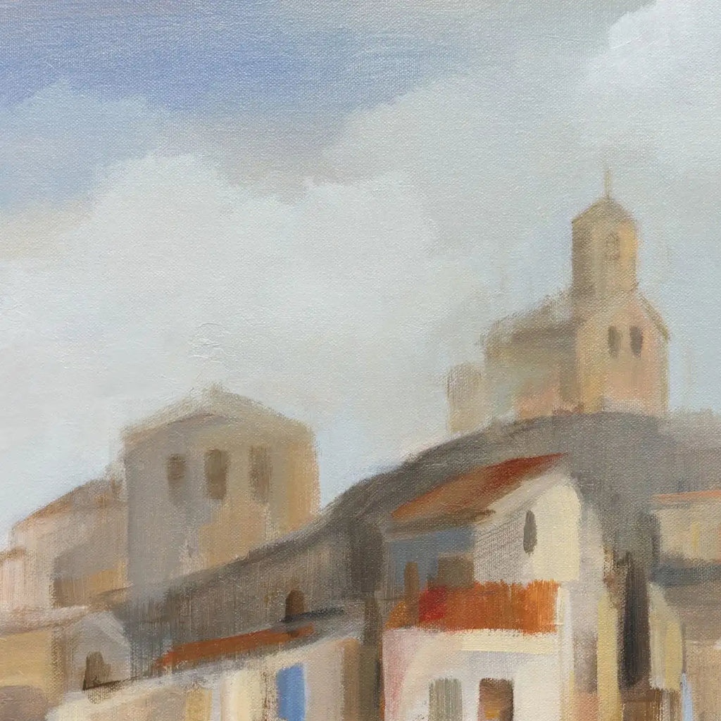 Town On The Hill Sq Wall Art