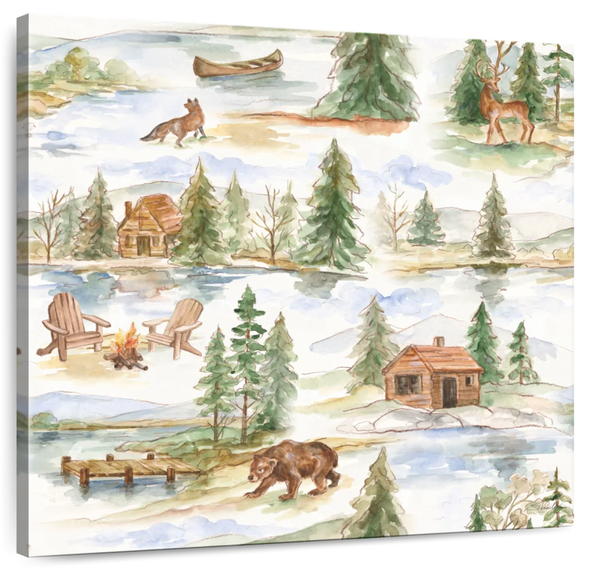 Rustic Retreat Pattern I Wall Art