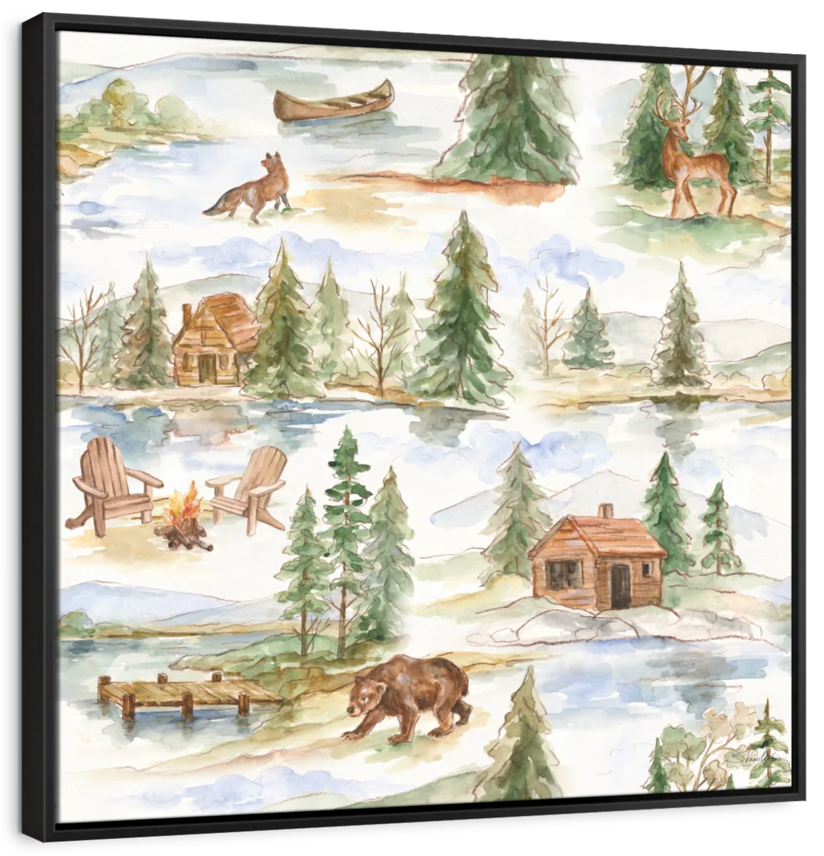 Rustic Retreat Pattern I Wall Art