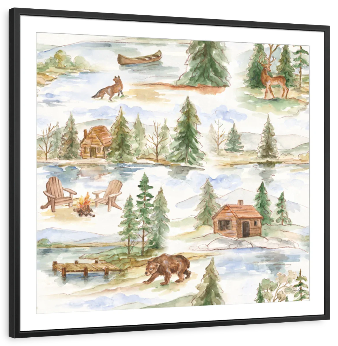 Rustic Retreat Pattern I Wall Art