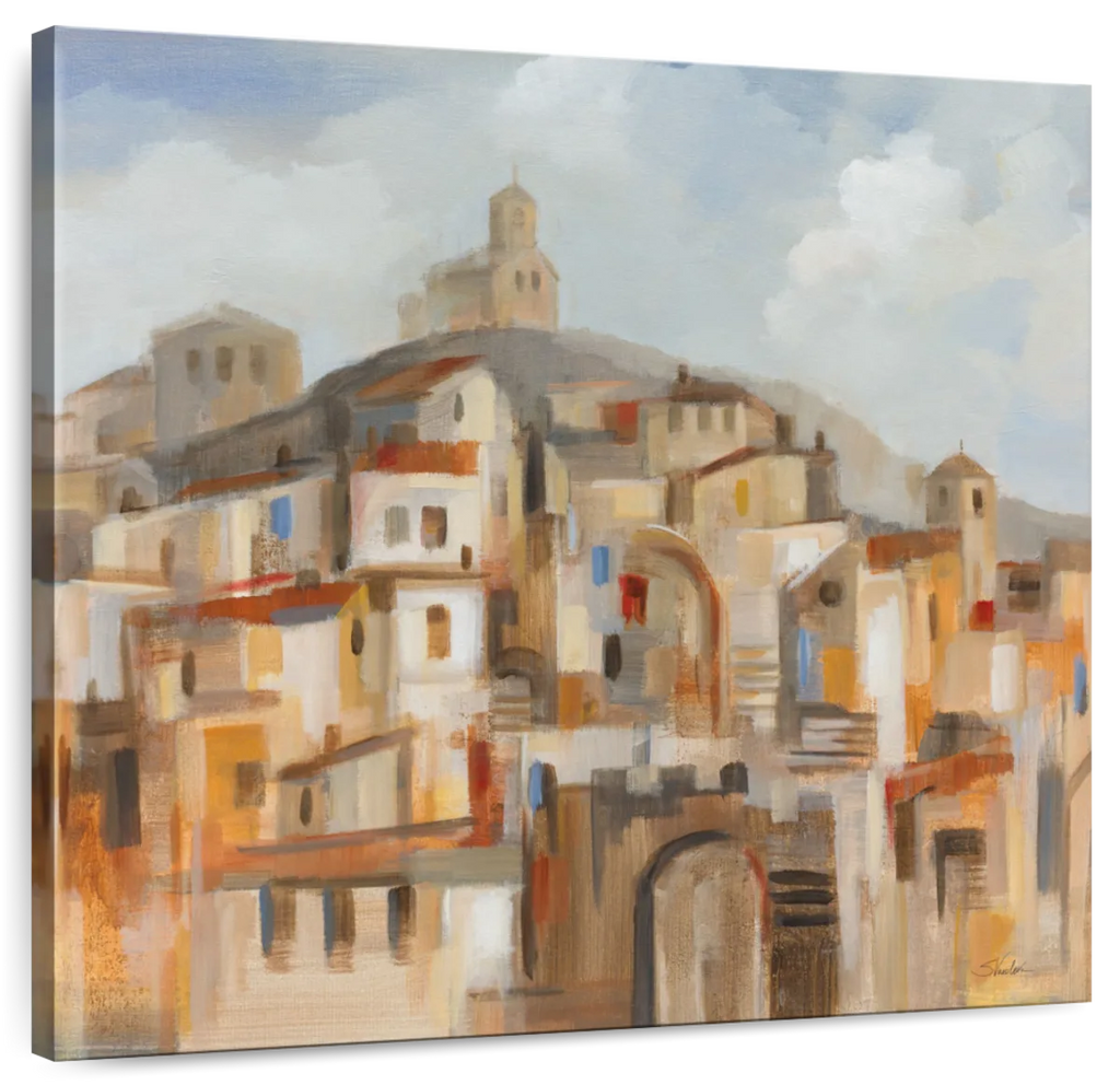 Town On The Hill Sq Wall Art
