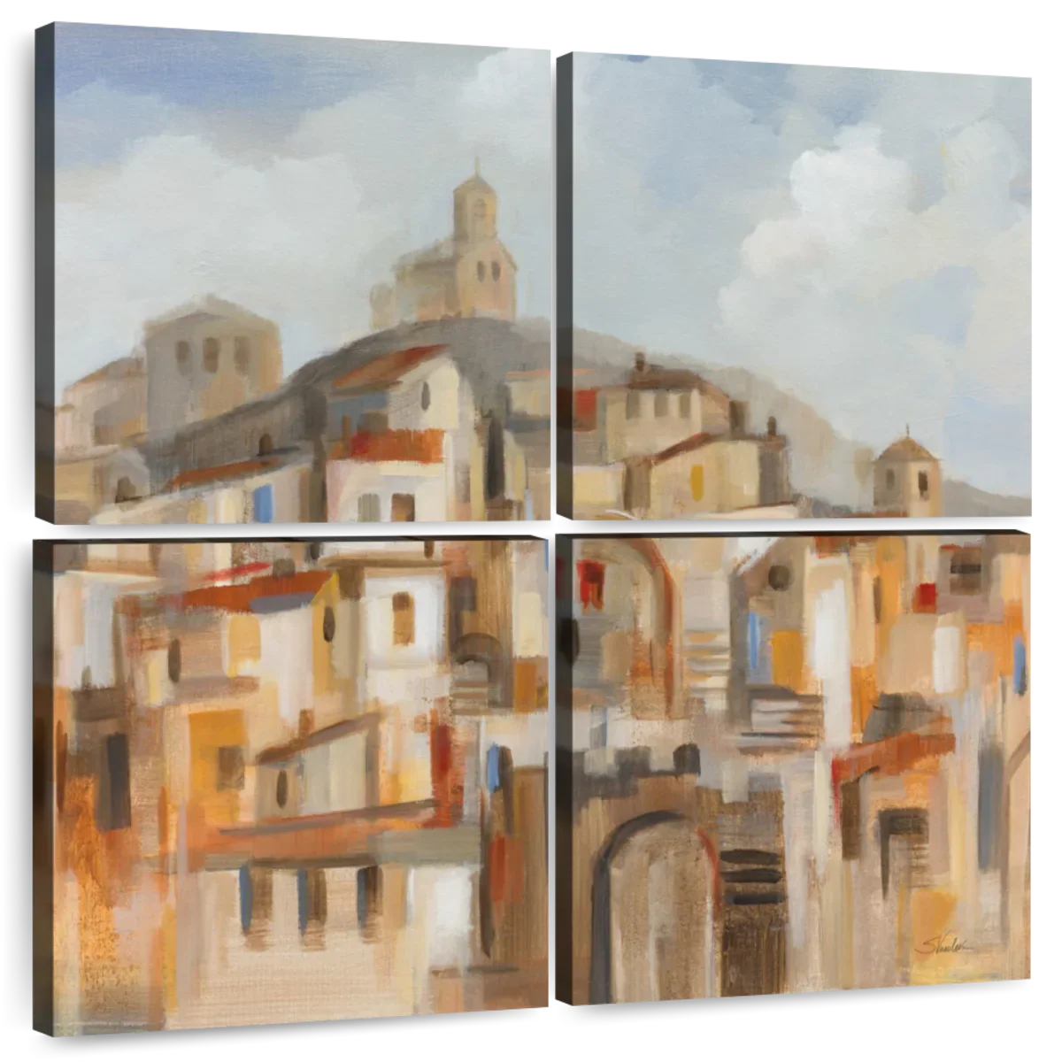 Town On The Hill Sq Wall Art