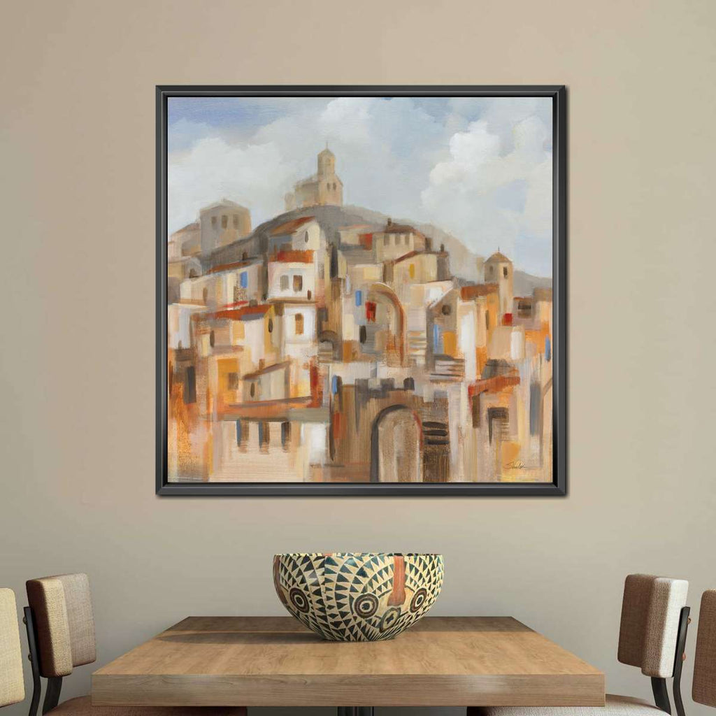 Town On The Hill Sq Wall Art
