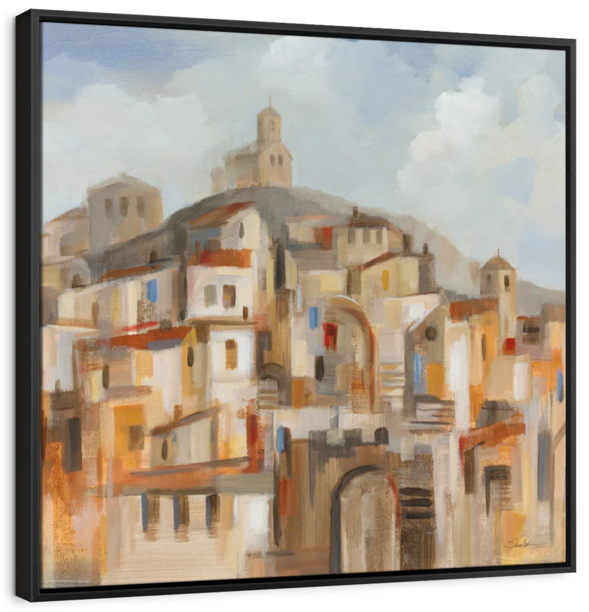 Town On The Hill Sq Wall Art