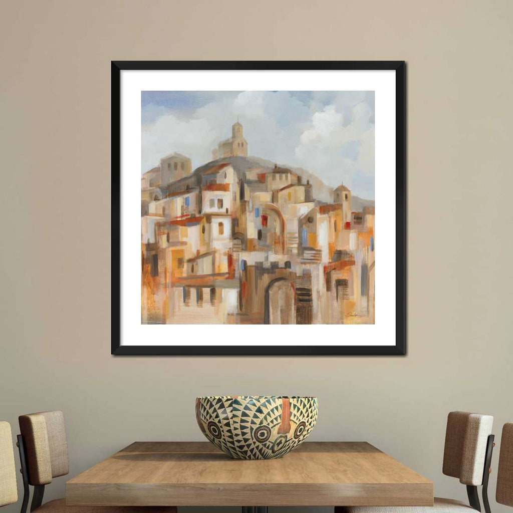 Town On The Hill Sq Wall Art