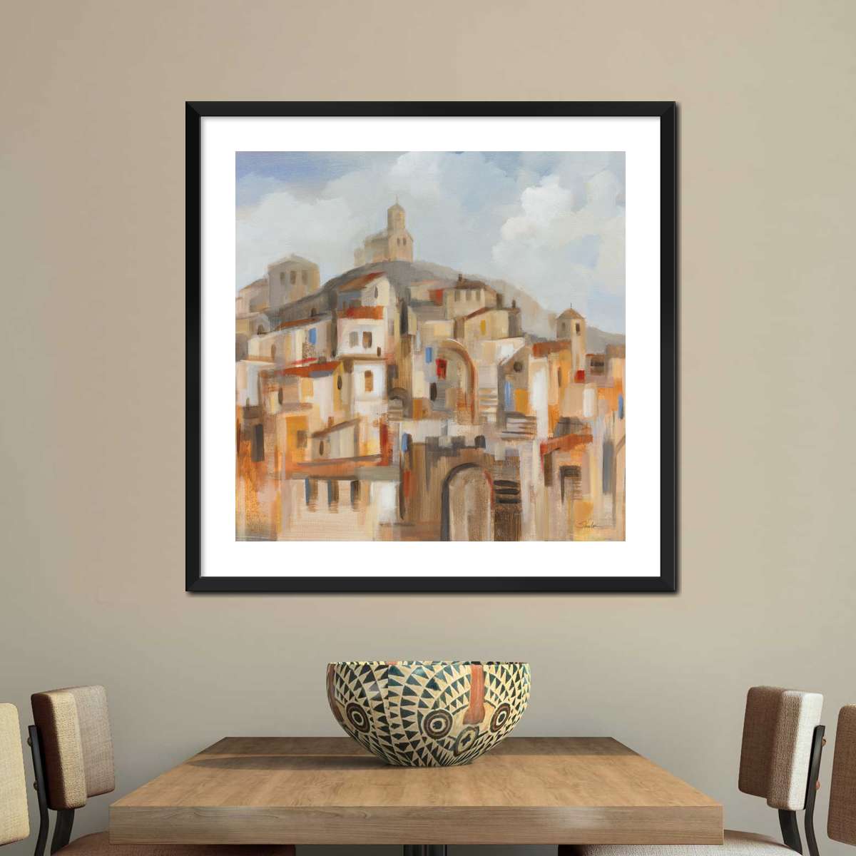 Town On The Hill Sq Wall Art