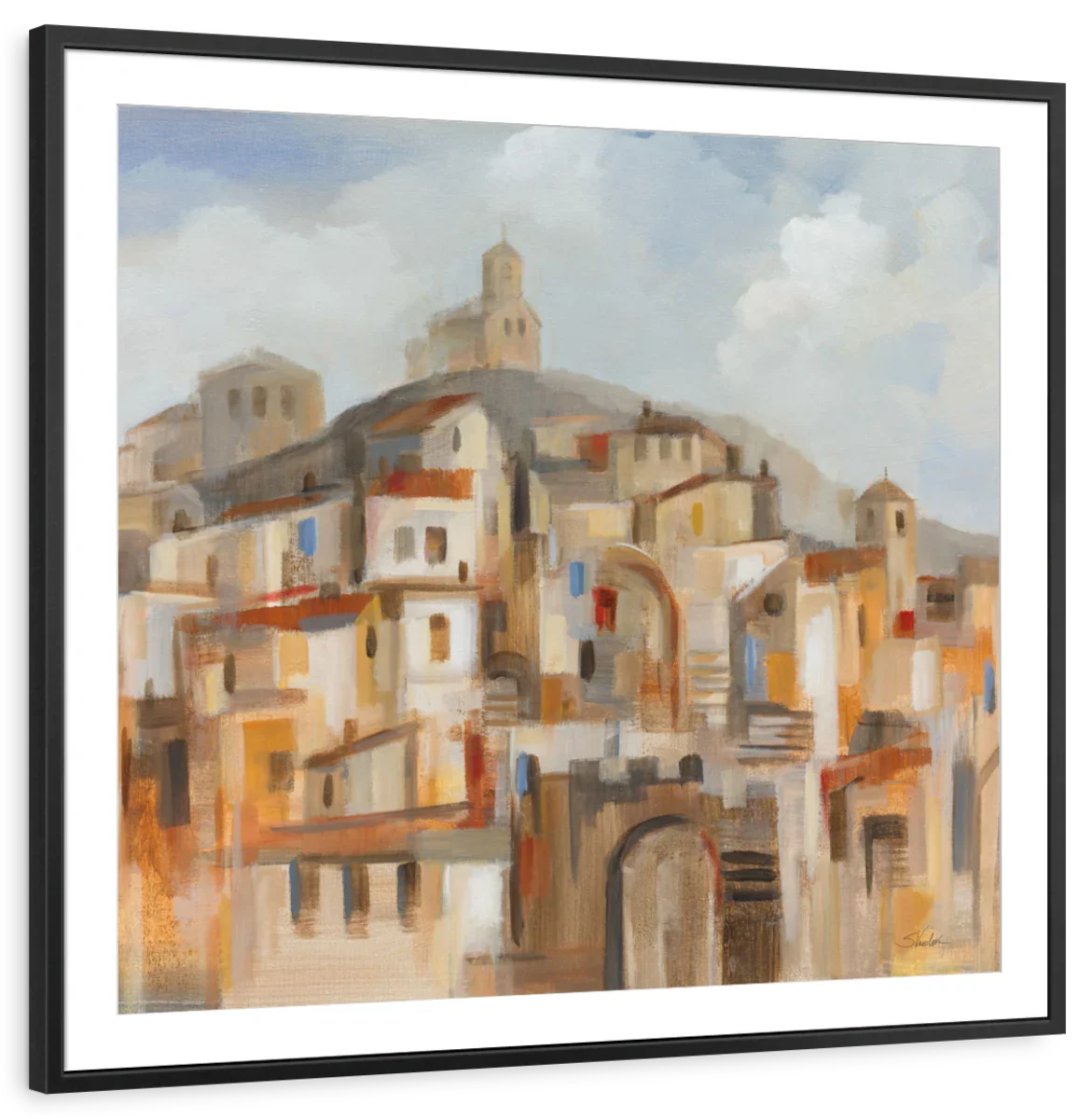 Town On The Hill Sq Wall Art