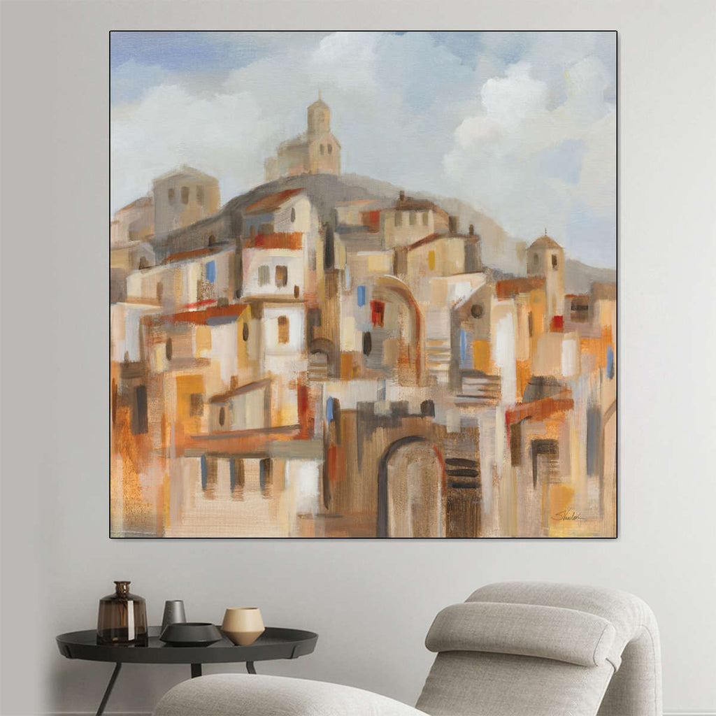 Town On The Hill Sq Wall Art
