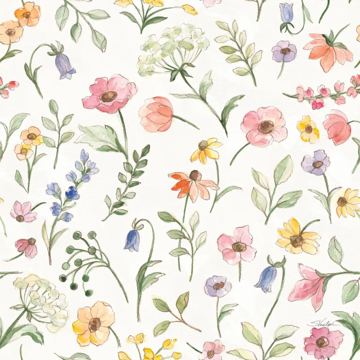 Wild Blooms Pattern IA Wall Art